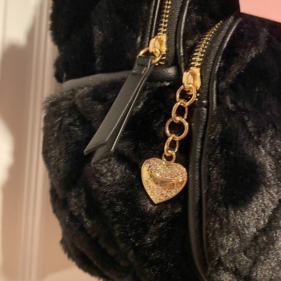 BNWT JUICY COUTURE Let\'s Get Cozy Backpack Black Furry Winter Backpack main image 4
